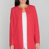 Red Coat in Women`s Coats, Jackets with Polyester and Viscose