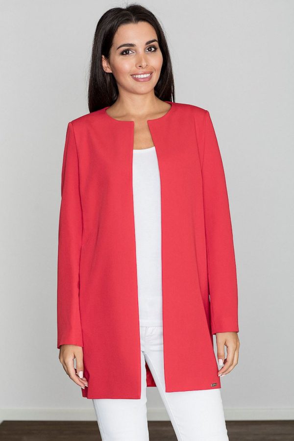 Red Coat in Women`s Coats, Jackets with Polyester and Viscose
