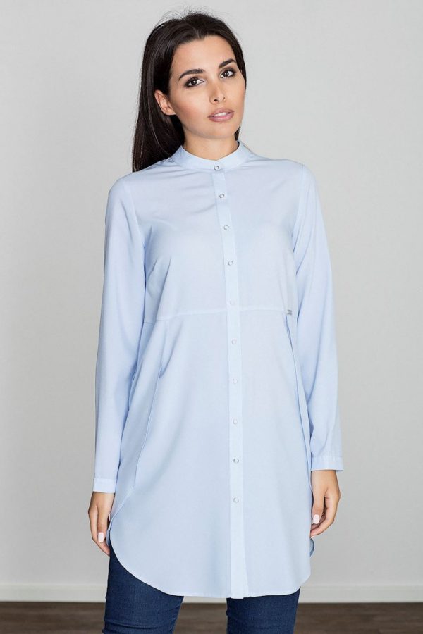 Blue Tunic in Women`s Blouses, Tunics with Spandex and Polyester