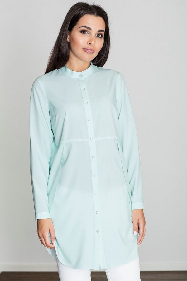 Green Tunic in Women`s Blouses, Tunics with Spandex and Polyester