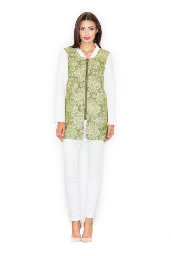Green Coat in Women`s Coats, Jackets with Polyester and Wool