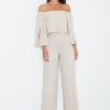 Beige Suit in Playsuits For Women with Polyester and Viscose
