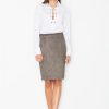Green Classic Skirt in Skirts with Spandex and Polyester