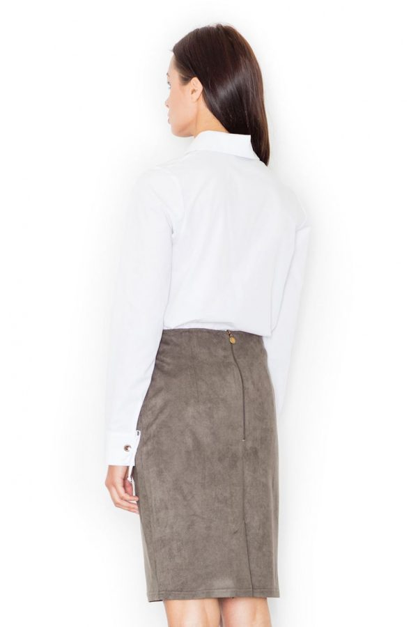 Green Classic Skirt in Skirts with Spandex and Polyester