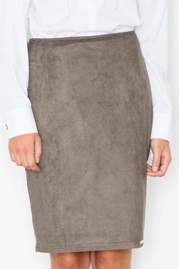 Green Classic Skirt in Skirts with Spandex and Polyester