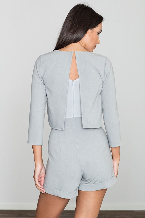 Grey Suit in Playsuits For Women with Spandex, Polyester and Viscose