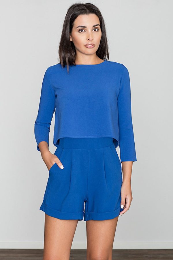 Blue Suit in Playsuits For Women with Spandex, Polyester and Viscose