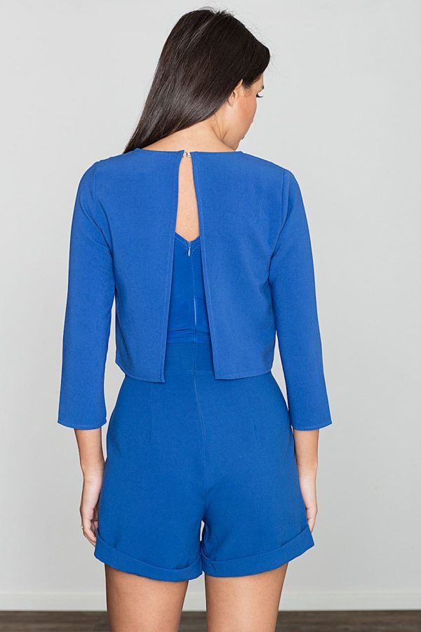 Blue Suit in Playsuits For Women with Spandex, Polyester and Viscose