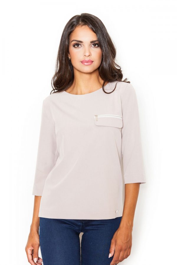 beige Blouse model 111533 Figl