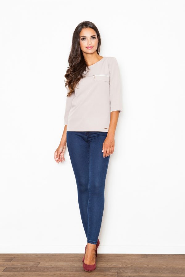 beige Blouse model 111533 Figl