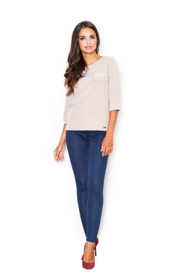 beige Blouse model 111533 Figl