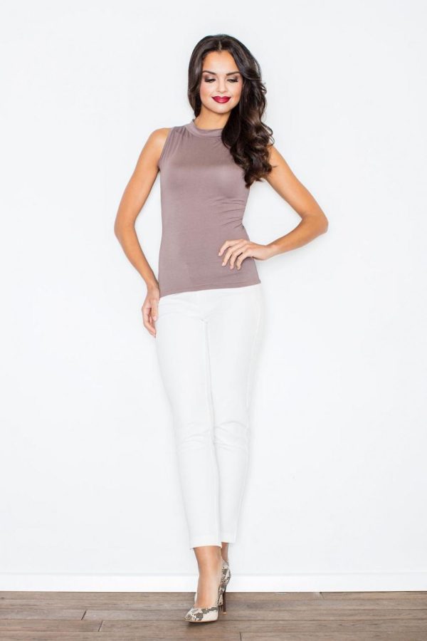 brown Blouse model 111724 Figl