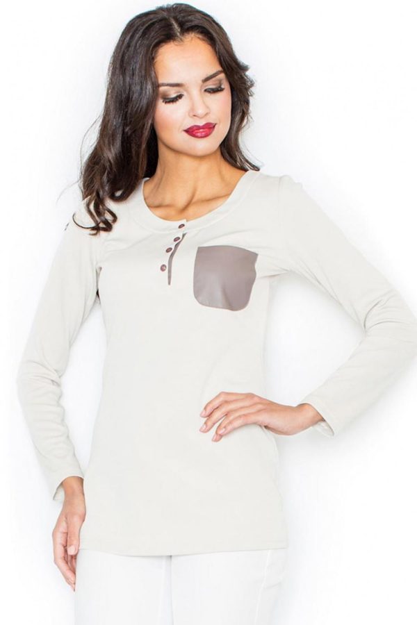 beige Blouse model 111738 Figl