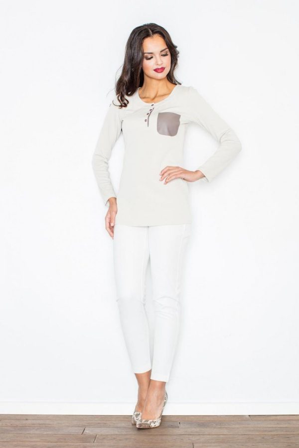 beige Blouse model 111738 Figl