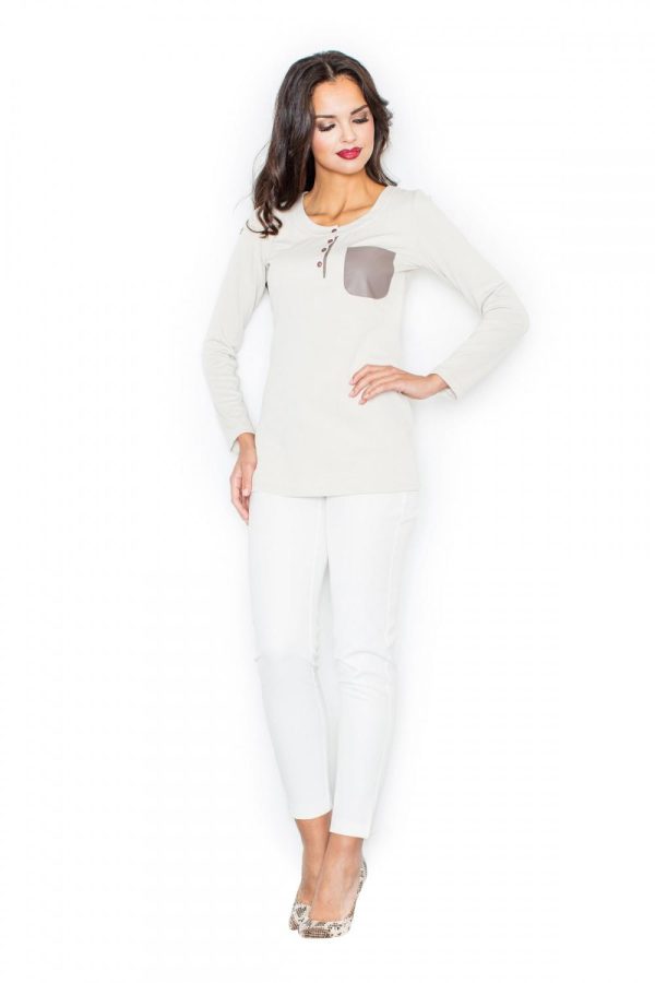 beige Blouse model 111738 Figl