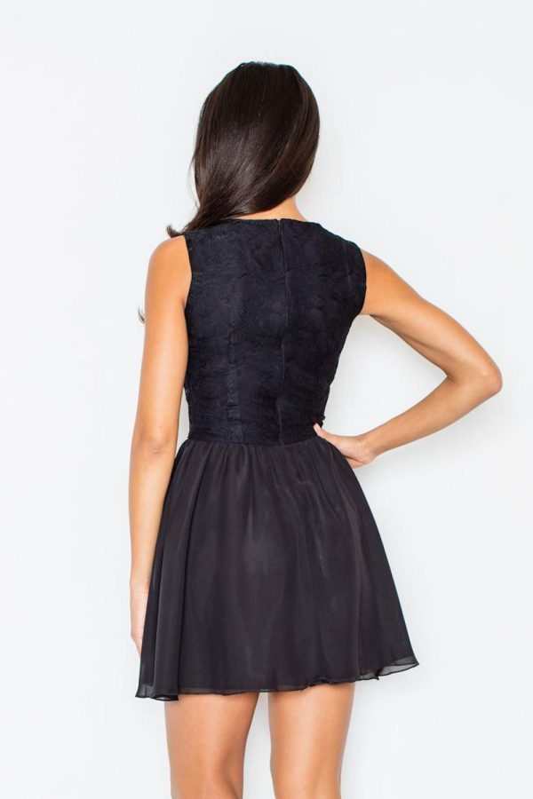 Black Short Dress in Evening Dresses with Spandex and Polyester