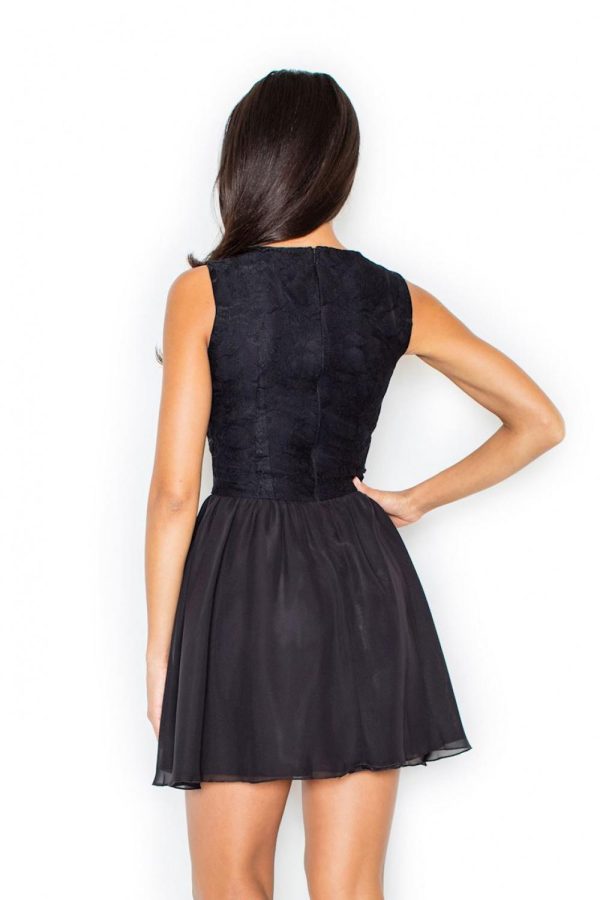 Black Short Dress in Evening Dresses with Spandex and Polyester