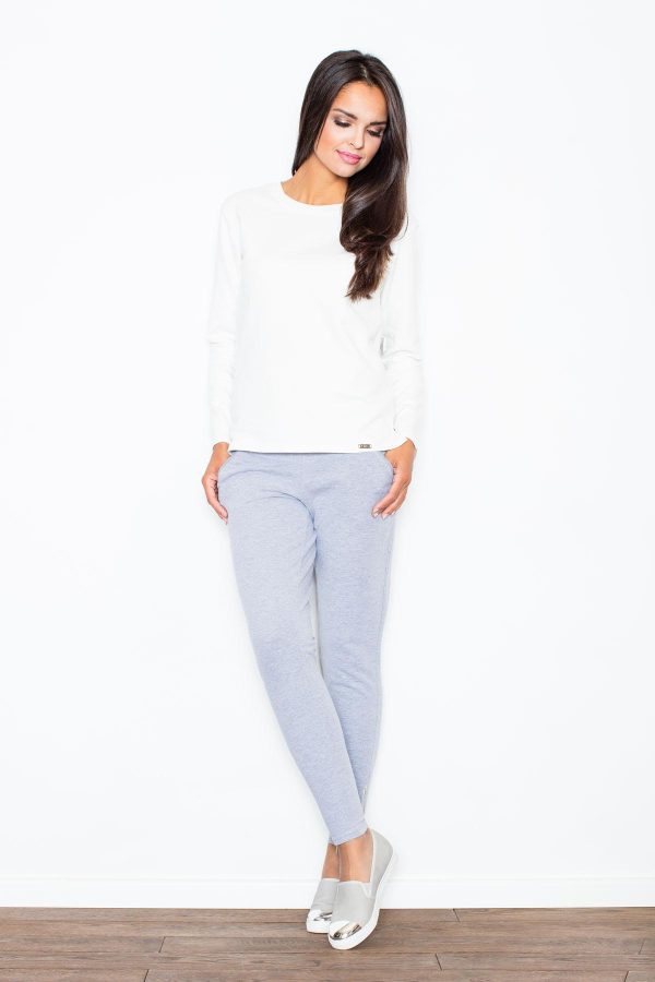 Grey Women Trousers in Formal Trousers For Ladies with Cotton and Spandex