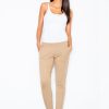 Beige Women Trousers in Formal Trousers For Ladies with Cotton and Spandex