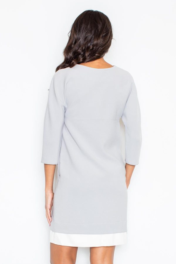 Grey Daydress in Day Dresses with Spandex, Polyester and Viscose