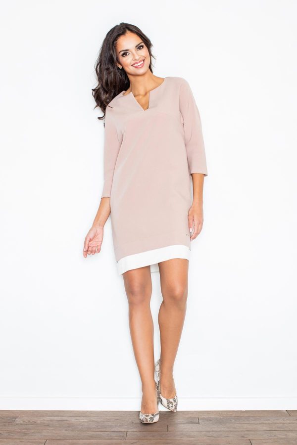 Pink Daydress in Day Dresses with Spandex, Polyester and Viscose
