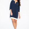 Blue Daydress in Day Dresses with Spandex, Polyester and Viscose