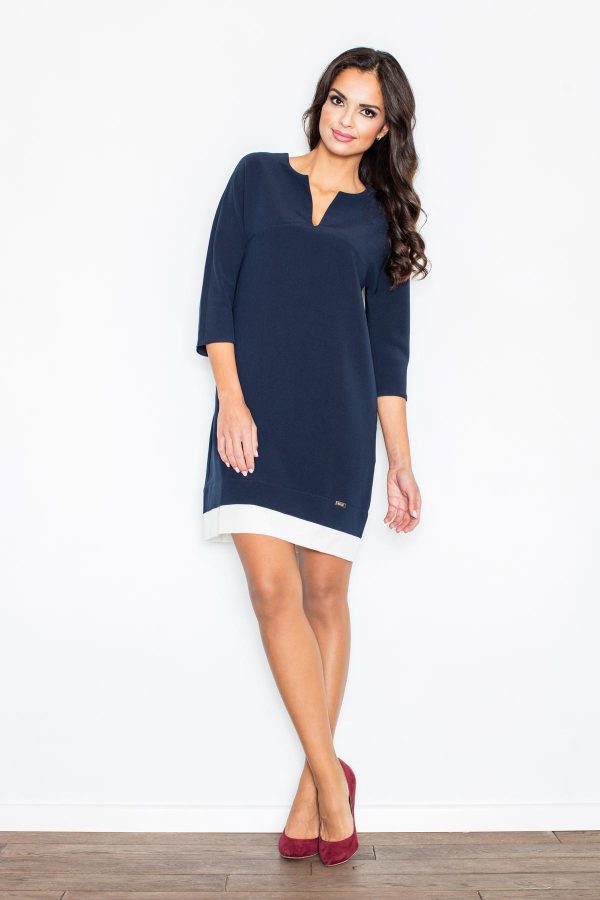 Blue Daydress in Day Dresses with Spandex, Polyester and Viscose