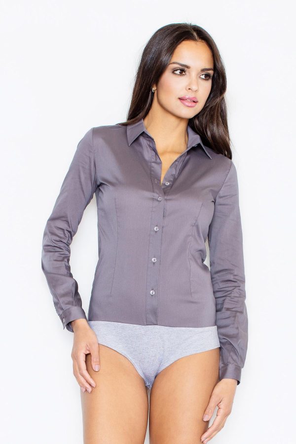 Grey Shapewear Body in Shapewear Bodies For Women with Lycra, Polyester and Viscose