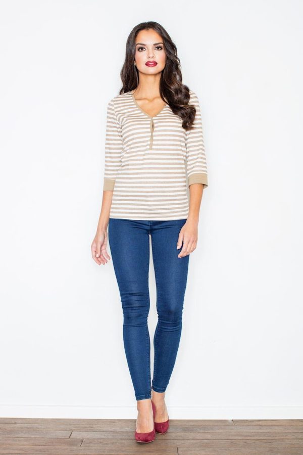 beige Blouse model 44216 Figl
