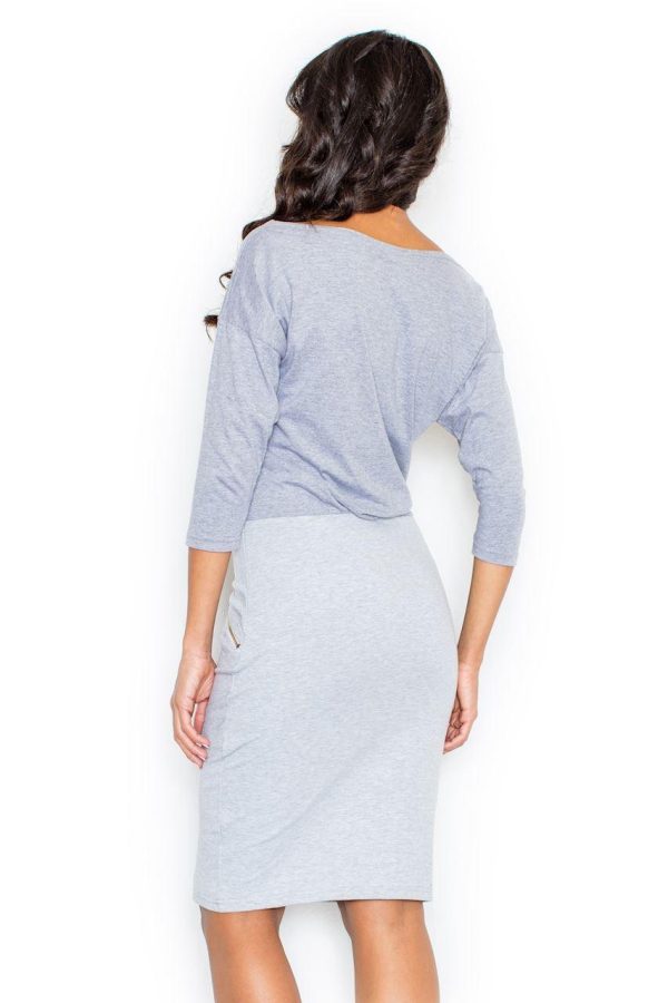 Grey Daydress in Day Dresses with Cotton and Spandex
