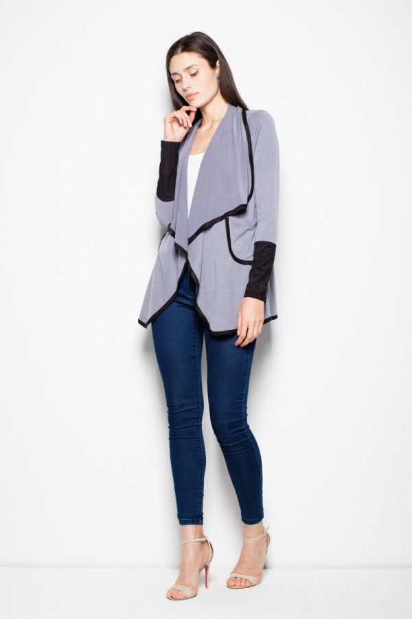 Grey Cardigan in Cardigans For Women, Ponchos with Spandex and Polyester