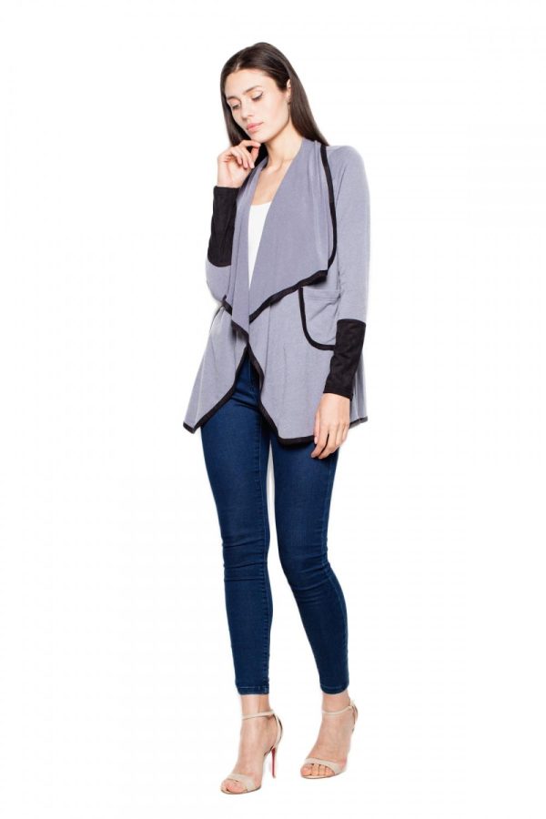 Grey Cardigan in Cardigans For Women, Ponchos with Spandex and Polyester