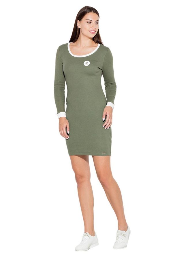 Green Daydress in Day Dresses with Cotton and Spandex