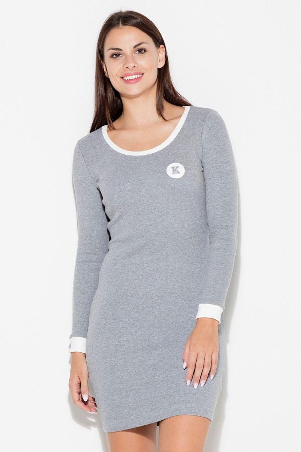 Grey Daydress in Day Dresses with Cotton and Spandex