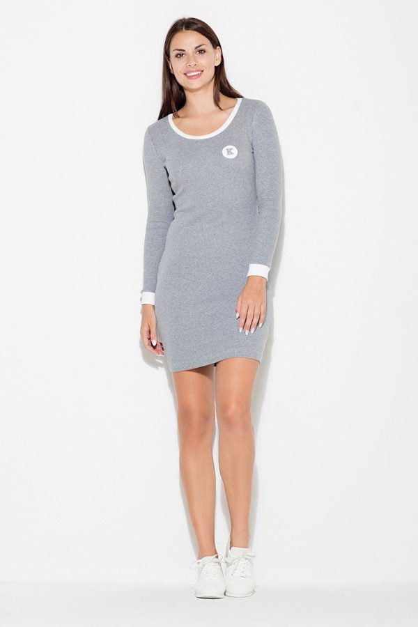 Grey Daydress in Day Dresses with Cotton and Spandex