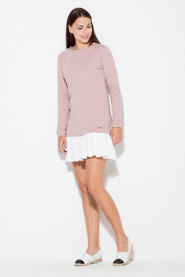 Pink Daydress in Day Dresses with Cotton and Spandex