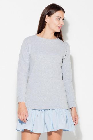 Grey Daydress in Day Dresses with Cotton and Spandex