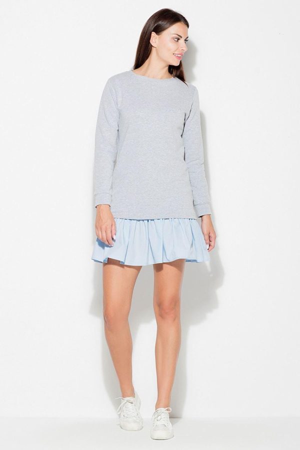Grey Daydress in Day Dresses with Cotton and Spandex