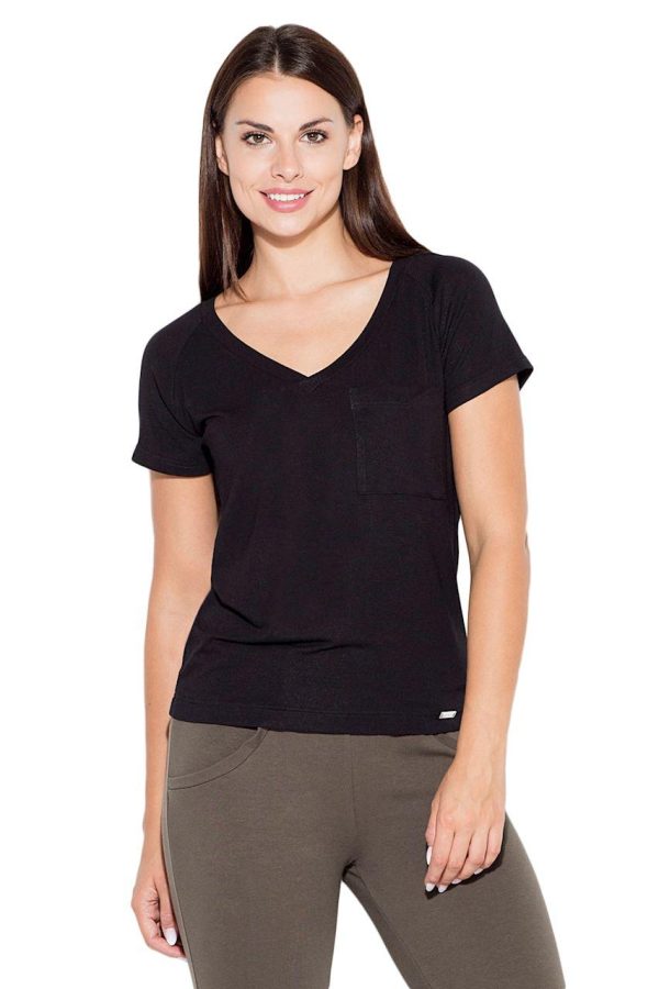 Black Blouse in Women`s Blouses, Tunics with Spandex and Viscose