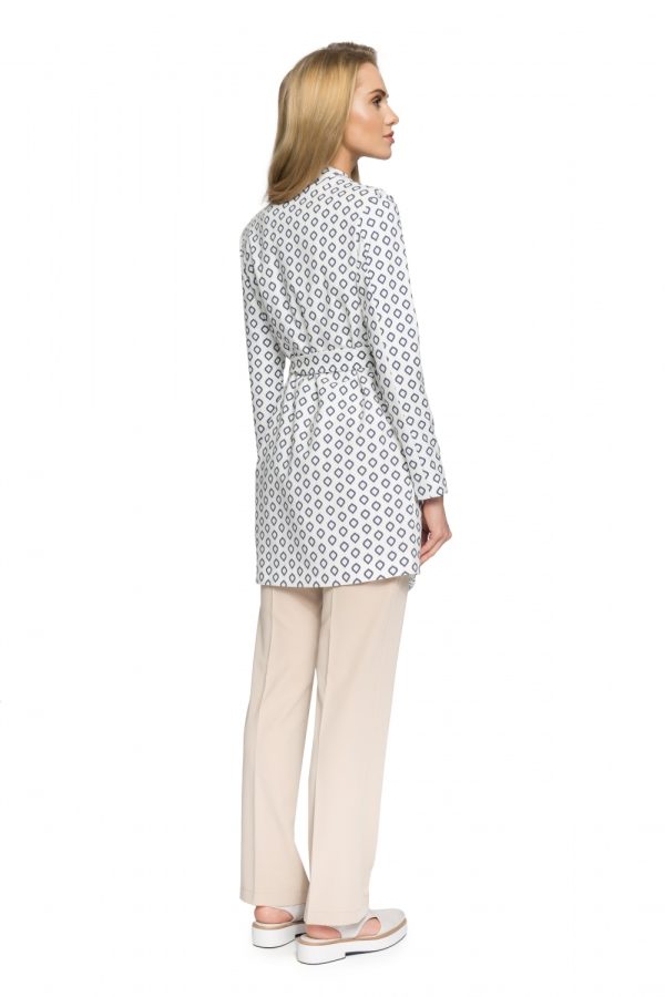 White Coat in Women`s Coats, Jackets with Spandex, Polyester and Viscose