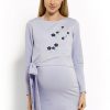 317278 Blue Pregnancy Dress in Maternity Dresses with Cotton and Spandex