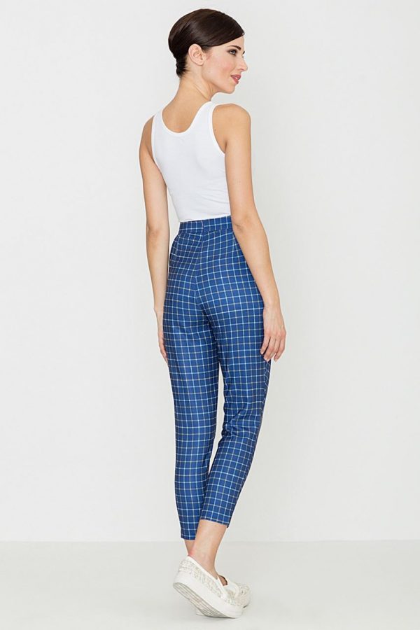 Blue Women Trousers in Casual Pants For Women with Polyester