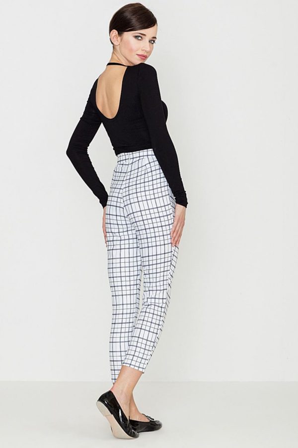 White Women Trousers in Casual Pants For Women with Polyester