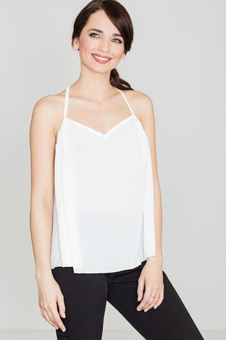 Beige Blouse in Women`s Blouses, Tunics with Spandex, Polyester and Viscose