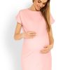 Pink Pregnancy Dress in Maternity Dresses with Cotton and Spandex