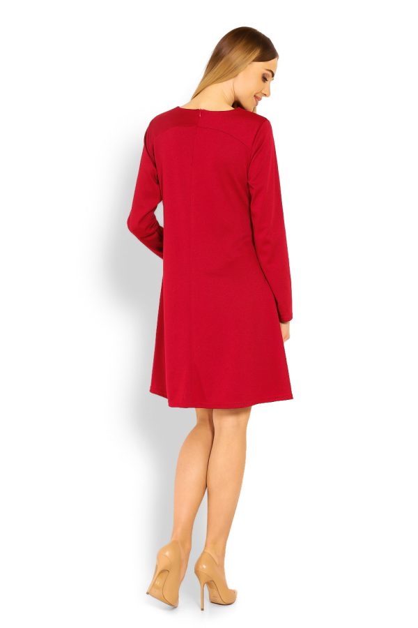 Red Pregnancy Dress in Maternity Dresses with Polyester and Viscose
