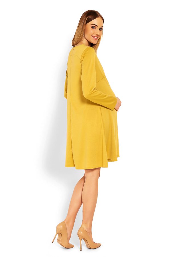 Yellow Pregnancy Dress in Maternity Dresses with Polyester and Viscose