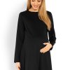 320139 Black Pregnancy Dress in Maternity Dresses with Polyester and Viscose