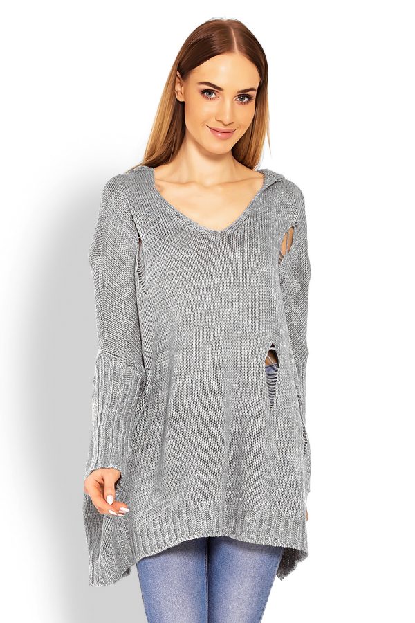 Grey Long Jumper in Sweaters, Pullovers, Jumpers, Turtlenecks, Boleros, Shrugs with Acrylic