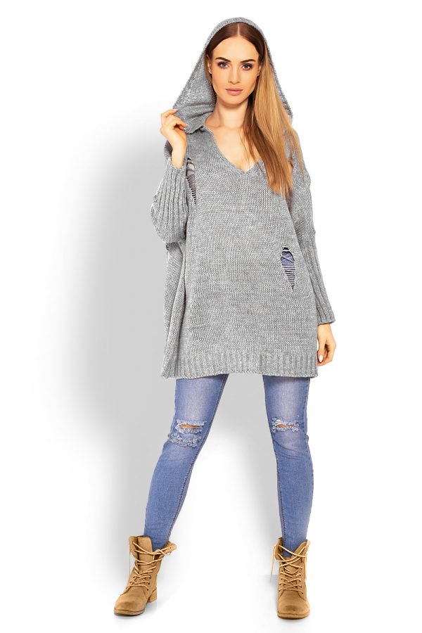 Grey Long Jumper in Sweaters, Pullovers, Jumpers, Turtlenecks, Boleros, Shrugs with Acrylic